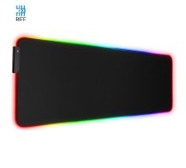Riff RGB-01 spēļu peles paliktnis gumijots audums ar USB RGB LED krāsu apgaismojumu (80x30cm) melns (RF-RGB-01)