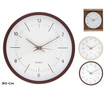 Koka efekta sienas pulkstenis 30 cm, 2 veidi, 30 x 30 x 4 cm, DECORLIFE (8445393486659)
