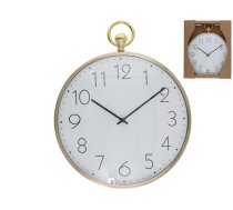 Zelta sienas pulkstenis, 39 x 31,5 x 4 cm, DECORLIFE (8445393530819)