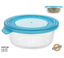 Apaļa stikla pusdienu kārba 620 ml, 6 x 17 x 15,5 cm, KITCHEN&GO (8445393406053)