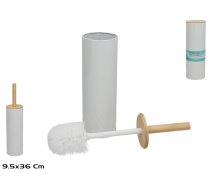 Tualetes birstes turētājs ar birsti, balts, 9.50 x 9.50 x 40.00, BATH&GO (8445393544311)