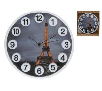 Sienas pulkstenis “Eiffel” ar 3D cipariem, 30 x 30 x 4,5 cm, DECORLIFE (8445393406503)