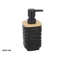 Ziepju dozators, melns ar bambusu, 300 ml, 7.00 x 8.00 x 15.50, BATH&GO (8445393593272)