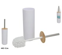 Balts tualetes birstes turētājs, 9.00 x 9.00 x 40.00, BATH&GO (8445393540719)