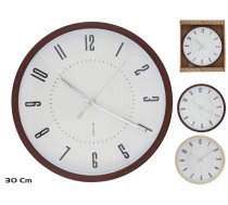 Koka efekta sienas pulkstenis 30 cm, 2 veidi, 30 x 30 x 4,5 cm, DECORLIFE (8445393486666)