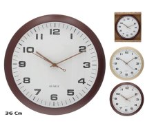 Koka efekta sienas pulkstenis 36 cm, 2 veidi, 36 x 36 x 4,5 cm, DECORLIFE (8445393486635)