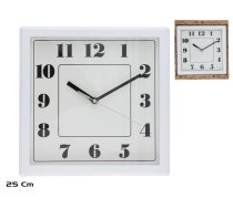 Balts sienas pulkstenis, 25 x 25 x 4 cm, DECORLIFE (8445393486499)