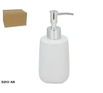 Balts keramikas ziepju dozators, 320 ml, 7.00 x 7.00 x 16.50, BATH&GO (8445393572277)