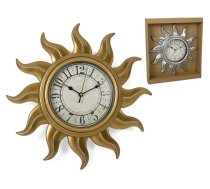 Sienas pulkstenis 38 cm, 2 veidi, 38 x 5 x 38 cm, DECORLIFE (8430540510042)