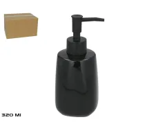 Melns keramikas ziepju dozators, 320 ml, 7.00 x 7.00 x 16.50, BATH&GO (8445393572284)