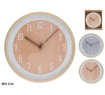 Koka efekta sienas pulkstenis 30 cm, 2 veidi, 30 x 30 x 4,5 cm, DECORLIFE (8445393486680)