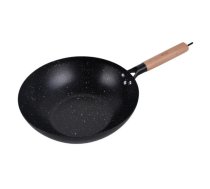 WOK panna 30 cm, oglekļa tērauds, marmora nepiedegošais pārklājums, koka rokturis, KINGHoff, KH 1983 (KH 1983)