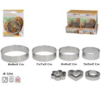 4 gab. servēšanas formu komplekts, 3 dizainu figūras, 2 x 8 x 8 cm, KITCHEN&GO (8445393383101)