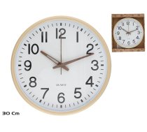 Koka efekta sienas pulkstenis 30 cm, 30 x 30 x 4,5 cm, DECORLIFE (8445393486710)