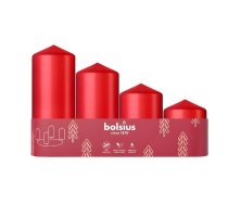 Bolsius Adventes Ziemassvētku Sveces 4gab 60x48mm Red (37006841)
