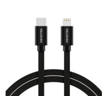 Swissten Textile Universāls Quick Charge 3.1 USB-C uz Lightning Datu un Uzlādes Kabelis 1.2m (SW-QU-LIGHUSBC-1.2M-B)
