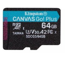 Kingston Canvas Go Plus MicroSDXC Atmiņas karte 64GB (SDCG3/64GBSP)