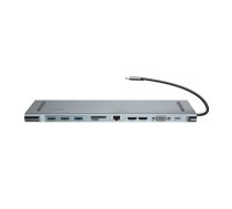 Baseus CATSX-G0G 10in1 Dok Stacija Priekš MacBook / 2 x HDMI / 3 x USB 3.0 / USB-C / RJ45 / SD / Micro SD / VGA / PD (CATSX-G0G)