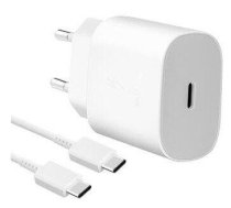 Samsung EP-TA800EWE + EP-DG980BWE Tīkla lādētājs 25W + USB-C/USB-C datu kabelis balts (OOB Bulk) (EP-TA800EWE/EP-DG980BWE)