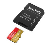 SanDisk Extreme Atmiņas Karte microSD + Adapteris 64 GB (SDSQXAH-064G-GN6MA)