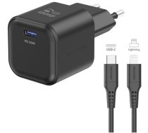 Swissten Tīkla Lādētājs GaN USB-C 35W PD + Datu kabelis USB-C - Lightning 1.2m (22070250)