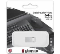 Kingston DTMC3G2/64GB DataTraveler Micro 64GB Zibatmiņa (DTMC3G2/64GB)