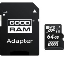 Goodram 64GB Micro SDHC U1-I Class 10 Atmiņas Karte ar Adapteri (M1AA0640R12)