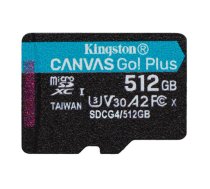 Kingston Canvas Go Plus G4 MicroSDXC Atmiņas Karte 512GB (SDCG4/512GBSP)