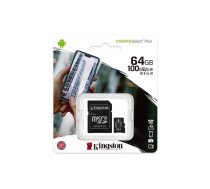 Kingston Canvas Select Plus Atmiņas Karte microSDXC / 64GB / 100 MB/s + Adapteris (SDCS2/64GB)