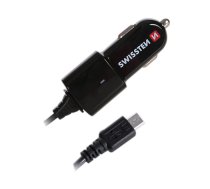 Swissten Premium Auto Lādētājs 12 / 24V ar Micro USB vadu (SW-CCH-1A-B)