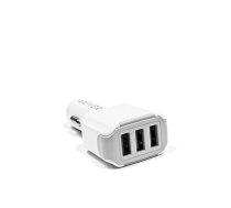 Axiver Triple Premium Auto Lādētājs 3 x USB 4.4A Balta (ACC44-3U)