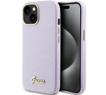 Guess Glitter Glossy Script Back Case Aizsargapvalks Priekš Apple iPhone 15 (GUHCP15SPGMCSL)