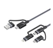 Promate PentaPower Universāls kabelis 6-in-1 USB-C(A) / micro / Lightning / 1,2m (PENTAPOWERGY)