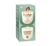 Bolsius CleanLight Uzpildes Sveces 2gab Cedarwood&Vetiver (37030516)