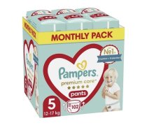 Pampers Premium Care Pants Autiņbiksītes 5. Izmērs (11–17kg) 102gab (8700216829380)