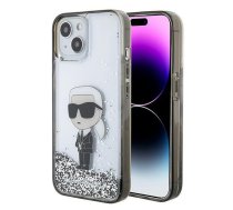 Karl Lagerfeld Liquid Glitter Ikonik Back Case Aizsargapvalks Priekš Apple iPhone 15 (KLHCP15SLKKNSK)