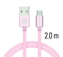 Swissten Textile Quick Charge Universāls Micro USB Datu un Uzlādes Kabelis 2.0m (SW-QU-MICR-USB-2.0-RG)