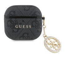 Guess 4G Script PC/PU Charm Case Austiņu Maciņš Apple AirPods 4 (GUA4P4E4CDK)