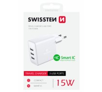 Swissten Smart IC Tīkla Lādētājs 3x USB 3А 15W (22052100)