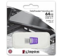 Kingston 64GB microDuo 3C  USB Type-A + USB Type-C Zibatmiņa (DTDUO3CG3/64GB)