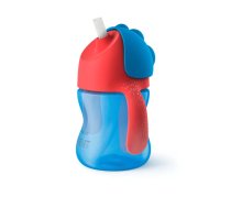 Philips Avent Krūzīte ar elastīgu salmiņu, 200 ml, 9M+, zila (SCF796/01)