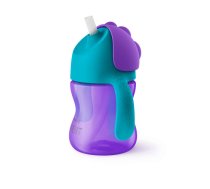 Philips Avent Krūzīte ar elastīgu salmiņu, 200 ml, 9M+, lillā (SCF796/02)