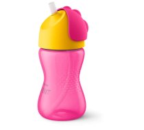 Philips Avent Krūzīte ar elastīgu salmiņu, 300 ml, 12M+, rozā (SCF798/02)