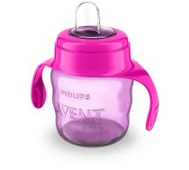 Philips Avent Easy Sip mācību krūzīte ar rokturiem, 6M+, 200ml, silikona snīpis, rozā (SCF551/03)