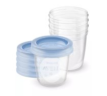 Philips Avent trauki ar vāciņiem krūts piena/ēdiena uzglabāšanai 180 ml (5gab) (SCF619/05)