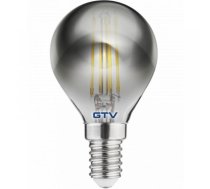 LED spuldze FILAMENT GREY, A-G, G45, E14, kvēldiega, 2700K, 4.0W, AC220-240V, 360°, 300lm, 44mA, pelēka LD-G45FPE4-30 GTV (LD-G45FPE4-30)