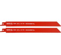 Rokas elektro zāģa asmeņi metālam / kokam 225 mm 10 TPI BIM 2 gab YT-33933 Yato (YT-33933)