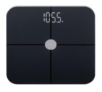 Viedie vannas svari ar maksimālo slodzi 180 kg 100 g precizitāti un ķermeņa masas indeksa BMI mērīšanu melni AD8187 Adler (AD 8187 Black)