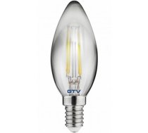 Spuldze LED, FILAMENT, C35, 1800K, E14, 4W, 200lm, 360°; LD-C35FP4-18 GTV (LD-C35FP4-18)