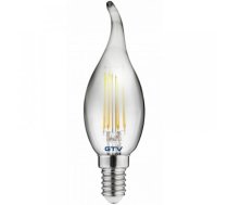 LED spuldze FILAMENT GRAY, A-G, C35, E14, 2700K, 4.0W, AC220-240V, 360°, 300lm, 44mA, pelēka LD-C35FEP4-30L GTV (LD-C35FEP4-30L)